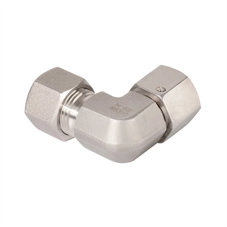 90 Degree Elbows Stainless Steel Swivel Single Ferrule Fittings